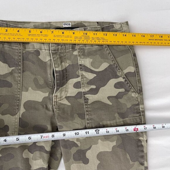 Kut from the Kloth Reese Ankle Straight Leg Pants Camo Print Zipper Hem Women 4 - Picture 12 of 15